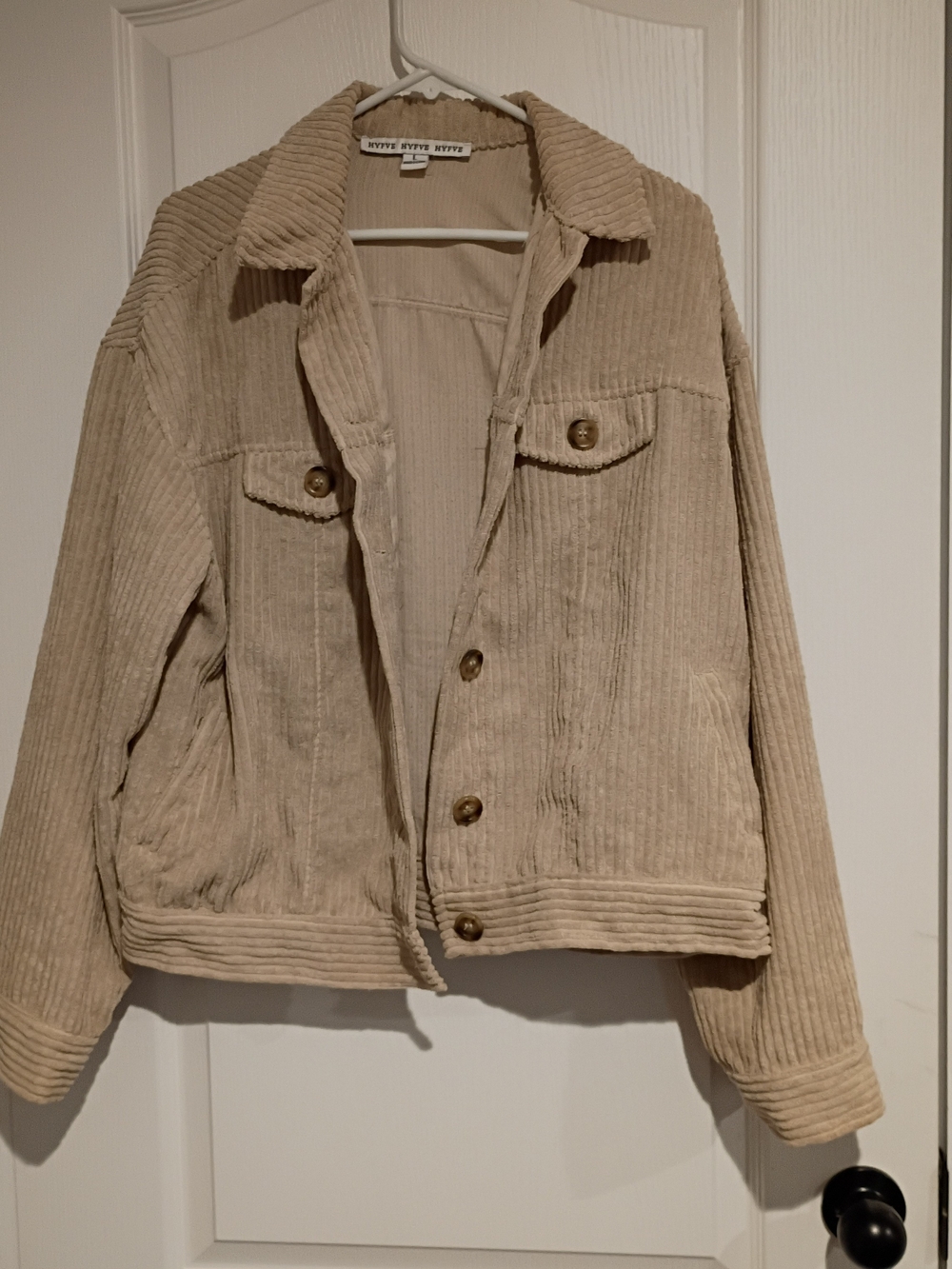 HYFVE - Corduroy Button-Front Jacket - Beige - Size L